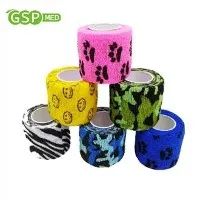 Kohandatud logo Easy Tear mittekootud isekleepuv lemmiklooma side Vet Wrap ühtlane elastne hobuse side